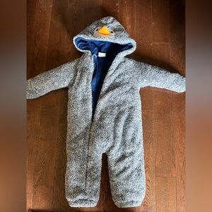 Koala Baby has penguin fuzzy snowsuit, 9-12 months